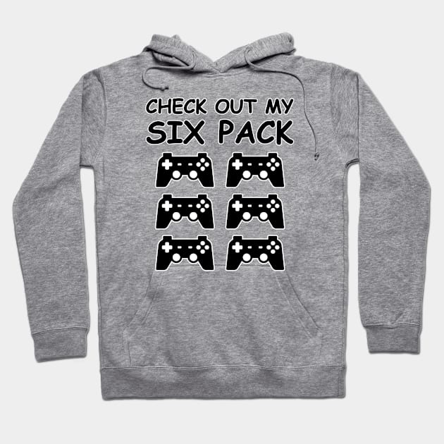 Check Out My Six Pack - Joysticks - Funny Gaming Design Hoodie by DesignWood Atelier